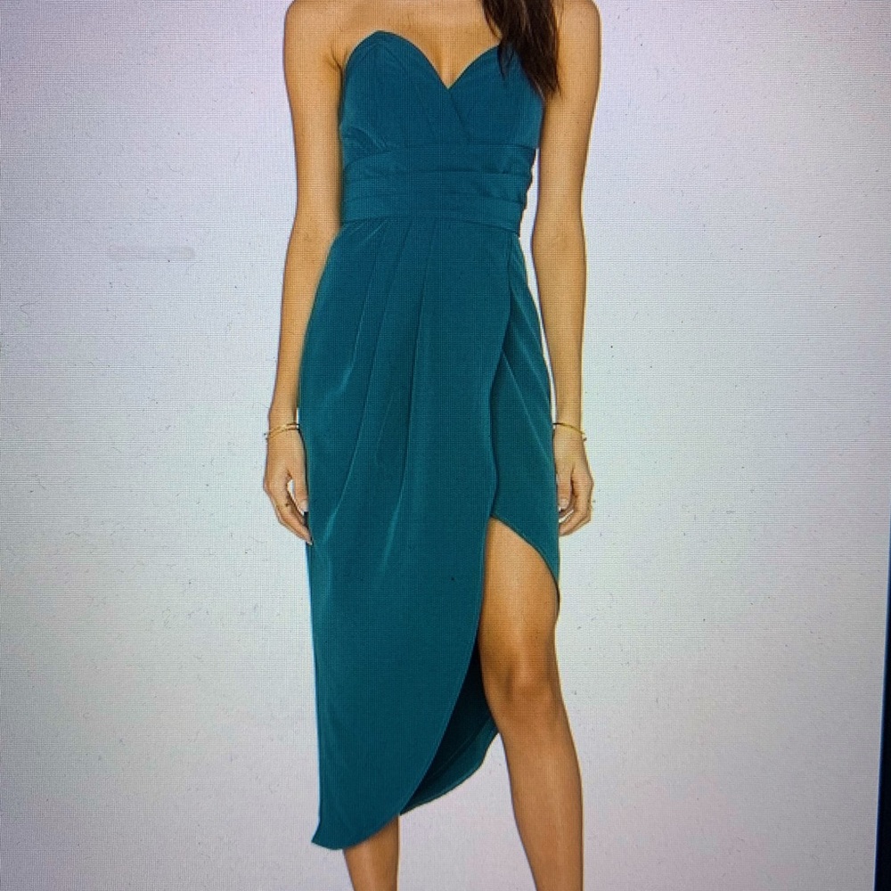 LOVERS + FRIENDS Riviera Turquoise Strapless Dress